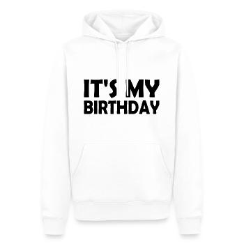 It's my birthday - Sweat à capuche Premium bio Homme - blanc - Devant - Nico (187cm)