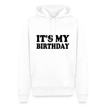 It's my birthday - Sweat à capuche Premium bio Homme - blanc - Devant - Nico (187cm)