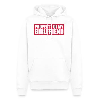 bouclier avertissement attention note propriété de ma fille - Sweat à capuche Premium bio Homme - blanc - Devant - Nico (187cm)