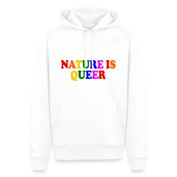 Nature is queer - Männer Premium Bio Hoodie - Weiß - Vorne - Nico (187cm)