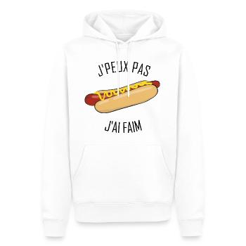 J'peux pas j'ai Faim - Sweat à capuche Premium bio Homme - blanc - Devant - Nico (187cm)