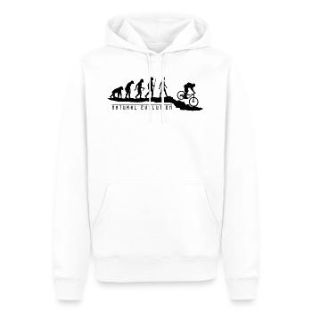 Natürliche Entwicklung MTB - Männer Premium Bio Hoodie - Weiß - Vorne - Nico (187cm)