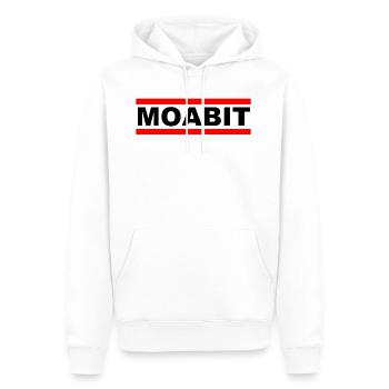 Moabit - quartier - Berlin - Tiergarten - Mariage Bro - Sweat à capuche Premium bio Homme - blanc - Devant - Nico (187cm)