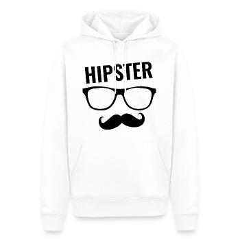 hipster - Men’s Premium Organic Hoodie - white - Front - Nico (187cm)