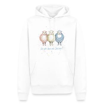 Three sheep "I'll go knitting" - Men’s Premium Organic Hoodie - white - Front - Nico (187cm)