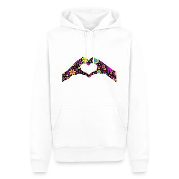 Blumenherz - Männer Premium Bio Hoodie - Weiß - Vorne - Nico (187cm)