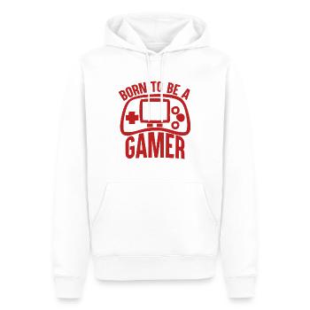 Gamer - Born to be a gamer - Men’s Premium Organic Hoodie - white - Front - Nico (187cm)