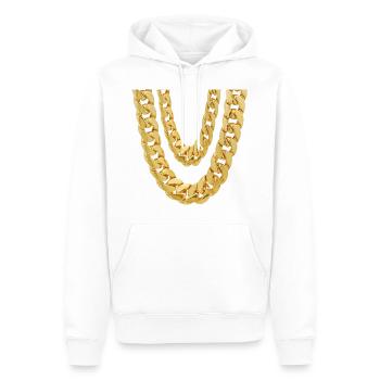 Ma chaîne en or double - Sweat à capuche Premium bio Homme - blanc - Devant - Nico (187cm)