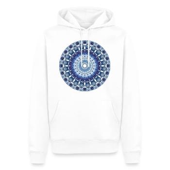 MANDALA. YOGA MÉDITATION BOUDDHA OM CADEAU - Sweat à capuche Premium bio Homme - blanc - Devant - Nico (187cm)