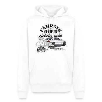 E36 drifting Bimmer fährste quer siehste mehr - Männer Premium Bio Hoodie - Weiß - Vorne - Nico (187cm)