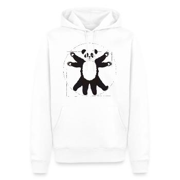 Panda Vinci - Männer Premium Bio Hoodie - Weiß - Vorne - Nico (187cm)