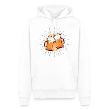 Shirts bière fraîche - La bière est ma vie - Bière Buveurs - Sweat à capuche Premium bio Homme - blanc - Devant - Nico (187cm)