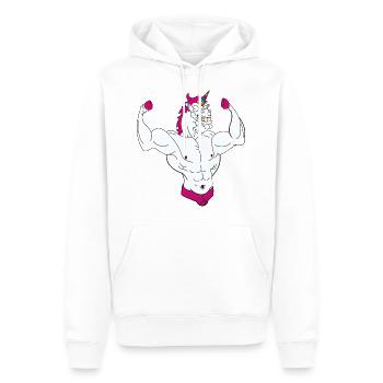 Pferdinant das Einhorn - Männer Premium Bio Hoodie - Weiß - Vorne - Nico (187cm)