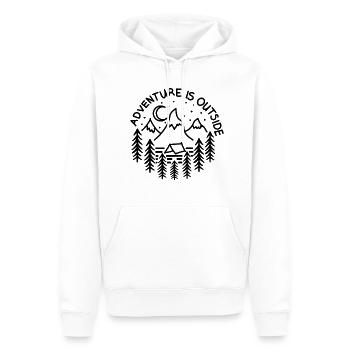 L'aventure est à l'extérieur - Sweat à capuche Premium bio Homme - blanc - Devant - Nico (187cm)