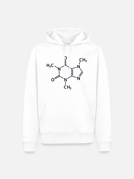 Café Coffin Formule Addictif - Sweat à capuche Premium bio Homme - blanc