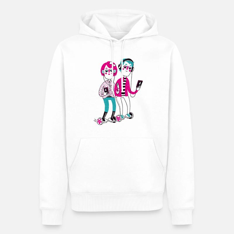 numérisation - Sweat à capuche Premium bio Homme - blanc