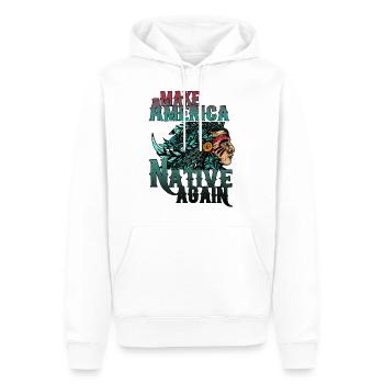 Indianer - Männer Premium Bio Hoodie - Weiß - Vorne - Nico (187cm)