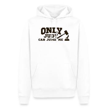 only judy can judge me - Männer Premium Bio Hoodie - Weiß - Vorne - Nico (187cm)