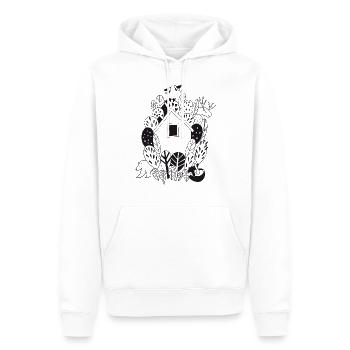 Haus und Tiere im Wald Naturliebe Geschenk - Männer Premium Bio Hoodie - Weiß - Vorne - Nico (187cm)