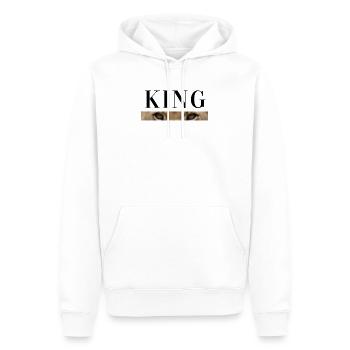 Roi Lion Design Noir - Sweat à capuche Premium bio Homme - blanc - Devant - Nico (187cm)