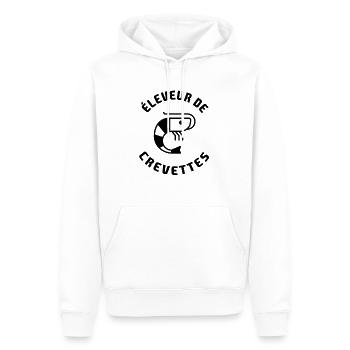 ÉLEVEUR DE CREVETTES CBS - Nouvelle version - Sweat à capuche Premium bio Homme - blanc - Devant - Nico (187cm)