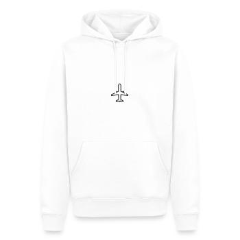 Flugzeug - Männer Premium Bio Hoodie - Weiß - Vorne - Nico (187cm)