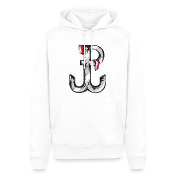 Combat Pologne - Sweat à capuche Premium bio Homme - blanc - Devant - Nico (187cm)
