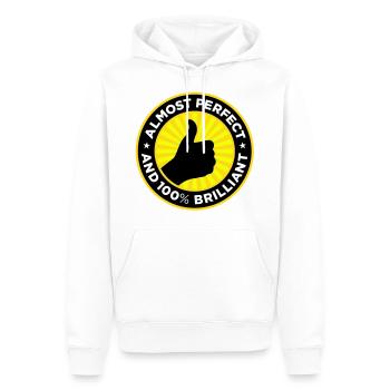 Presque parfait et impressionnant - Sweat à capuche Premium bio Homme - blanc - Devant - Nico (187cm)