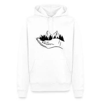Montagnes de la forêt randonnée vélo nature - Sweat à capuche Premium bio Homme - blanc - Devant - Nico (187cm)