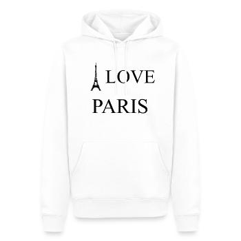 J’adore Paris | Tour Eiffel Voyage | Idée de cadeau - Sweat à capuche Premium bio Homme - blanc - Devant - Nico (187cm)