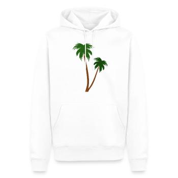 Green palm at the beach - Men’s Premium Organic Hoodie - white - Front - Nico (187cm)