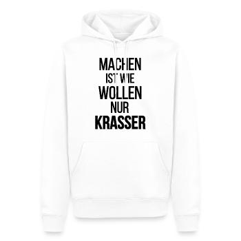 Machen ist wie wollen nur Krasser black - Männer Premium Bio Hoodie - Weiß - Vorne - Nico (187cm)
