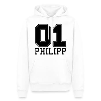 Philipp Name Vorname - Männer Premium Bio Hoodie - Weiß - Vorne - Nico (187cm)