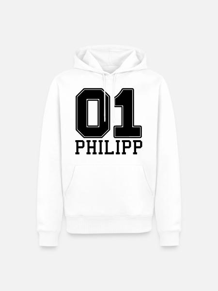 Philipp name first name - Men’s Premium Organic Hoodie - white