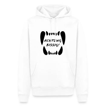 Attention mordre! - Sweat à capuche Premium bio Homme - blanc - Devant - Nico (187cm)