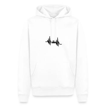 Train cadeau de chemin de fer stagiaire conducteur de cardiogramme - Sweat à capuche Premium bio Homme - blanc - Devant - Nico (187cm)