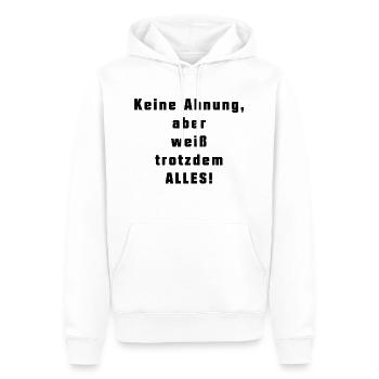 Keine Ahnung - Männer Premium Bio Hoodie - Weiß - Vorne - Nico (187cm)