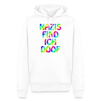 Sag NEIN zu Rassismus Gegen Nazis Politik Geschenk - Männer Premium Bio Hoodie - Weiß - Vorne - Nico (187cm)