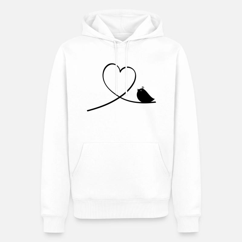 Oiseau - Sweat à capuche Premium bio Homme - blanc