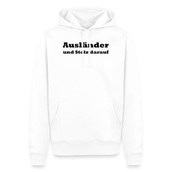 Ausländer und Stolz darauf - Männer Premium Bio Hoodie - Weiß - Vorne - Nico (187cm)