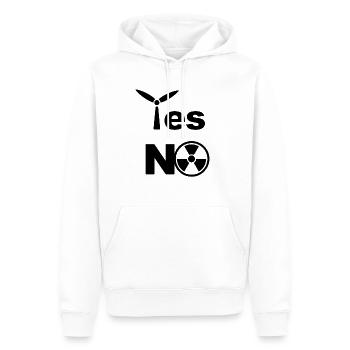 Oui à l'énergie éolienne Non à l'énergie atomique - Sweat à capuche Premium bio Homme - blanc - Devant - Nico (187cm)