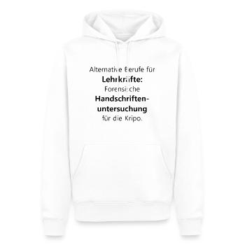 Lehrer | Lehrkraft Schule Beruf Spruch | Geschenk - Männer Premium Bio Hoodie - Weiß - Vorne - Nico (187cm)