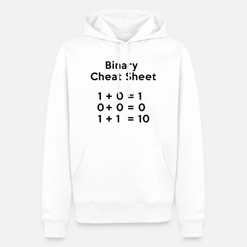 Feuille de binary Cheat - Sweat à capuche Premium bio Homme - blanc