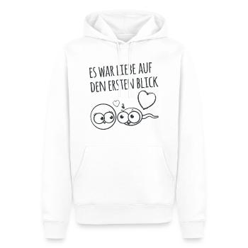 Es war Liebe auf den ersten Blick. T-Shirt, lustig - Männer Premium Bio Hoodie - Weiß - Vorne - Nico (187cm)