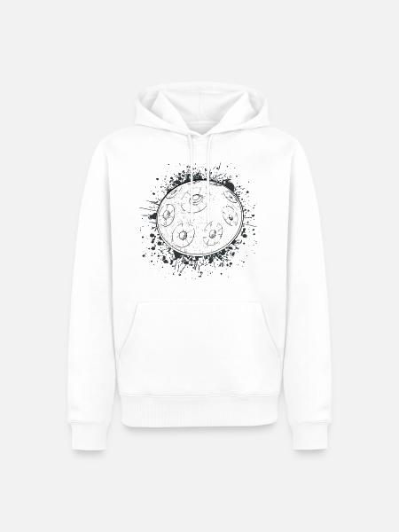 Handpan Hang Music Sound T-Shirt Tee - Männer Premium Bio Hoodie - Weiß