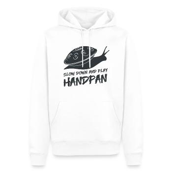 Handpan Hang T-Shirt Musique Sound Snail - Sweat à capuche Premium bio Homme - blanc - Devant - Nico (187cm)