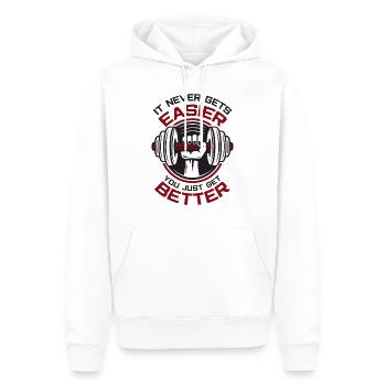 Bodybuilder Haltère Musculation Fitness Gym - Sweat à capuche Premium bio Homme - blanc - Devant - Nico (187cm)