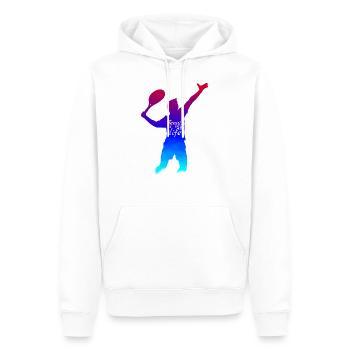 Joueur de tennis raquette de tennis - Sweat à capuche Premium bio Homme - blanc - Devant - Nico (187cm)
