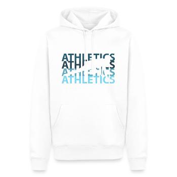 athlete - Men’s Premium Organic Hoodie - white - Front - Nico (187cm)