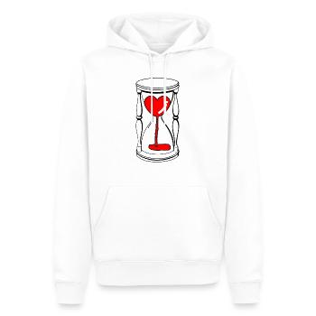 Coeur dans le sablier L'amour est un cadeau éphémère - Sweat à capuche Premium bio Homme - blanc - Devant - Nico (187cm)